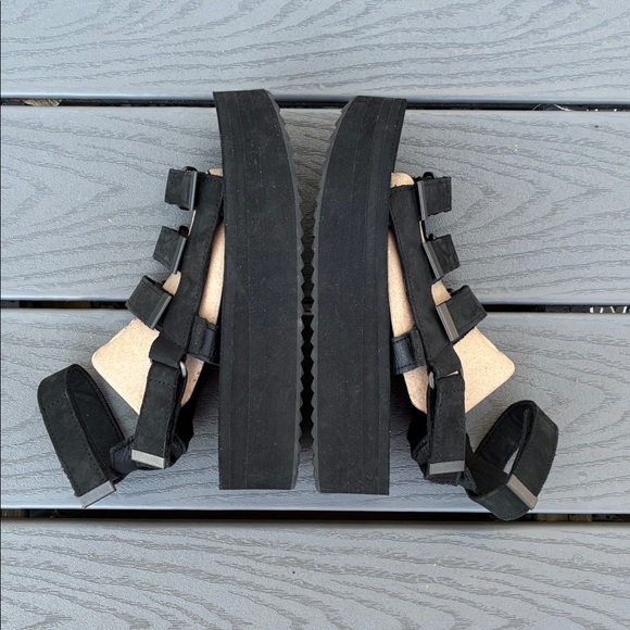 Teva Flatform Mevia Strappy Gladiator Platform Sandals Black Size 8 - Picture 15 of 17